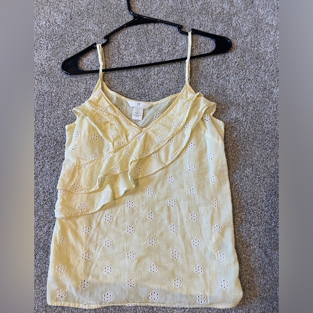 H&M Floral Yellow Tank